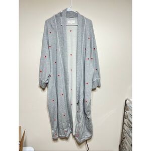 The Great Sleep Gray Robe with Red Hearts size 2/3